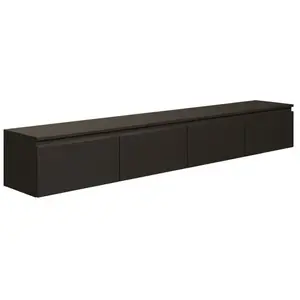 Comparateur de prix : Meuble TV 4 portes -suspendu - BEMMI- 200 cm - noir