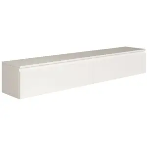 SELSEY Meuble TV 2 portes -suspendu - BEMMI- 175 cm - blanc pas cher