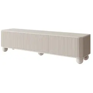Meuble TV 3 portes sur pieds boule - ARVELLO - 163 cm - greigeVendu parcdiscount