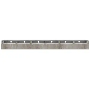SELSEY Meuble TV - REDNAW - 300 cm - gris béton - 6 niches ouvertes - avec 3 tiroirs - style moderne - avec LED pas cher