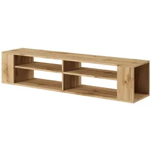 Meuble TV - WERI - 140 cm - chêne wotan - style moderne pas cher