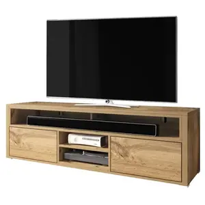 SELSEY Meuble TV / Meuble de salon - MARIO - 140 cm - effet chêne wotan - san... pas cher