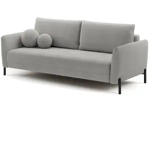 SELSEY Canapé convertible 3 places - VERUCO - en tissu chenille gris i... pas cher