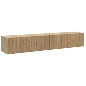 SELSEY Meuble TV - NOLIE - 175 cm - suspendu - couleur de bois chêne huilé pas cher