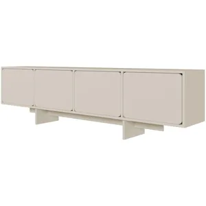 SELSEY Meuble TV - WUWU -4 portes - 200 cm - Grège pas cher