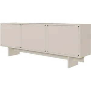 SELSEY Meuble TV - WUWU -3 portes - 150 cm - Grège pas cher