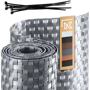 KADAX Inkijkbescherming voor balkon, terras, hek, weerbestendige inkijkbeschermingsmat van PE-rotan, per meter, balkonscherm met kabelbinders, inkijkbeschermingsomheining (1x1m, lichtgrijs)