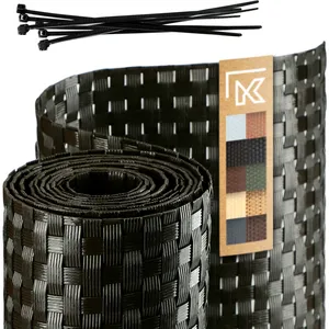 KADAX Hekband van technorattan, 19 x 255 cm, 10 kleuren, zichtwerende strepen, inkijkbescherming, rol, windscherm voor balkon, terras, weerbestendige hekmat, tuinhek, groen