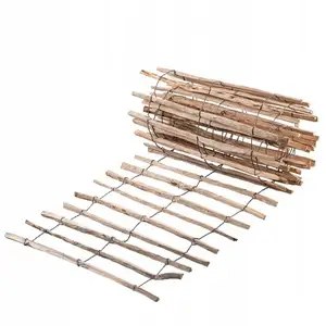 KADAX Hek van hazelaar, schutting, van hazelnoot, tuinhek in verschillende maten, weerbestendige latten, houten omheining voor tuin, natuurproduct (7-9 cm), 90 x 500 cm pas cher