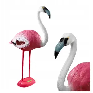 KADAX Tuin flamingo figuur, 80 cm decoratief flamingobeeldje, kunststof tuinstaak, tuinfiguur exotische vogel, roze vijver figuur, tuindecoratie voor vijver (1 stuks) pas cher