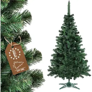 KADAX Sapin de Noël artificiel en film PVC - 180 cm - Avec support en plastique solide pas cher