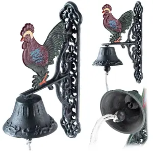 KADAX Cloche de porte en fonte Coq Heurtoir Décoratif Décoratif Rétro ... pas cher