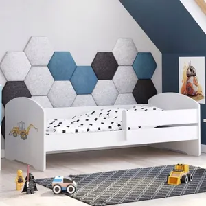 KOBI Lit Enfant + Matelas + Barriere De Securite 140x70