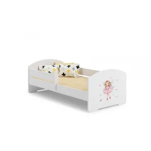 KOBI Lit Enfant + Matelas + Barriere De Securite 160x80