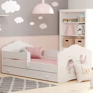 KOBI Lit Enfant + Tiroir + Matelas + Barriere De Securite 160x80
