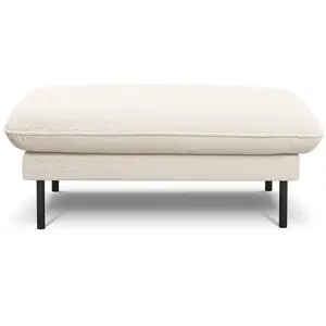 Cosmopolitan Design, Tabouret, Bouclé Pouf, "Vienna", 1 Place, Beige, 93x73x43 Fabriqué en Europe
