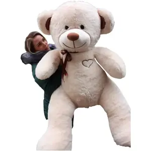 Nounours en peluche énorme Teddy Bear 75+85 crème-marron pas cher
