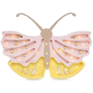 LITTLE LIGHTS Lampe Veilleuse Papillon Miel Rose