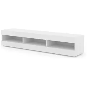 Manta Meuble TV bas universel 160 cm à suspendre ou à poser Blanc mat pas cher