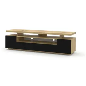 Meuble TV bas EVA 180 cm avec double plateau de table et commode HiFi ... pas cher