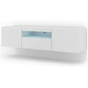 Meuble TV bas universel Aura 150 cm Buffet HI-FI à suspendre ou à pose... pas cher