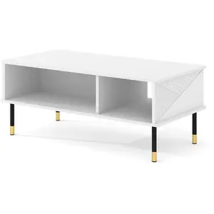 AC-DÉCO Table Basse 110 Cm Stratifiés Blanc pas cher