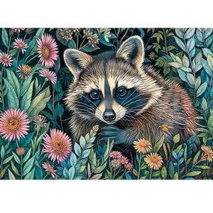 CherryPazzi Raccoon in Flowers Puzzel 1000 Stukjes pas cher