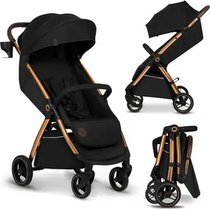 Poussette bébé compacte LIONELO Ingrid - Jusqu'à 22 Kg - Légère & pliable - Noir