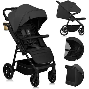 Poussette tout terrain LIONELO Mira - Jusqu'à 22 kg - Grande surface - Grandes roues - Gris pas cher