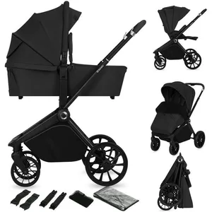 Lionelo Mika Plus - Kinderwagen 2in1 - XXL SET - Veelzijdig en jaarrond - Grote wielen - tot 22kg - Bediening met een hand - Voor alle soorten terrein - Accessoireset pas cher