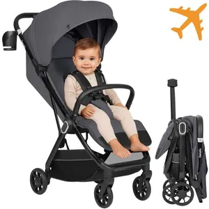 Poussette Ultra-compacte LIONELO Bess - Compatible avion - Léger - Pliage rapide - Jusquà 4 ans - Gris pas cher