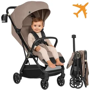 Poussette Ultra-compacte LIONELO Bess - Compatible avion - Léger - Pliage rapide - Jusquà 4 ans - Beige pas cher
