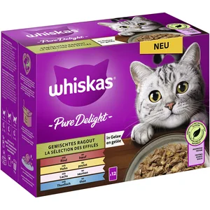 Mégapack Whiskas 1+ Marmiton 48 x 85 g pour chat - Sélection mixte en gelée pas cher