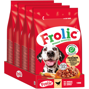 Frolic volaille, légumes, riz pour chien - 6 kg (4 x 1,5 kg) pas cher