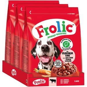 Frolic boeuf, carottes, céréales pour chien - 7,8 kg (3 x 2,6 kg) pas cher
