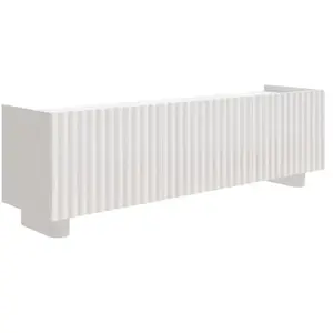 SELSEY Meuble TV 3 portes   FIORRA   blanc brillant   144 cm pas cher