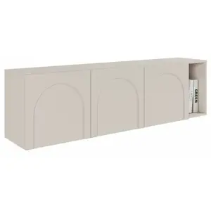 SELSEY Meuble TV à 3 portes - ARKADIA - 175 cm - gris cachemire pas cher