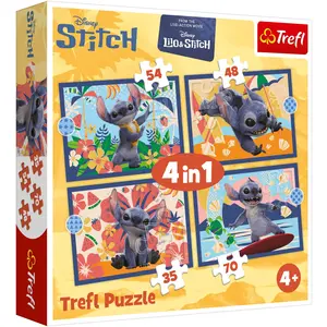 Trefl Puzzle 4 en 1 35, 48, 54, 70 pièces - Lilo & Stich Film (35 pièc... pas cher