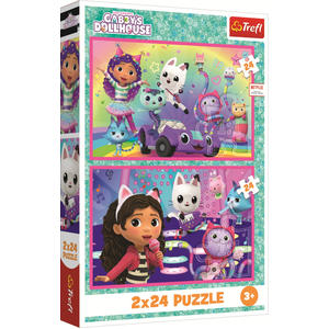 Trefl Puzzle 2 x 24   Gabby's Dollhouse (24 pièces) pas cher
