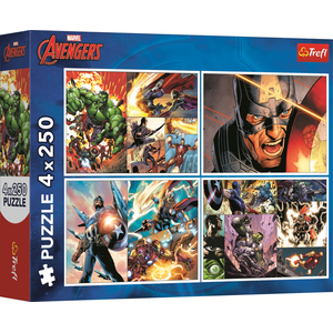Trefl Puzzle 4 x 250 - Marvel The Avengers (250 pièces) pas cher