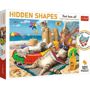 Trefl Puzzle Hidden Shapes 1011T Chats Vacances 68x48cm (1011 pièces)