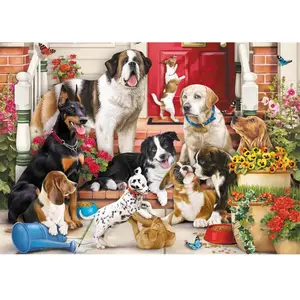 Trefl Puzzle Hidden Shapes 1043T Chiens amusant 68x48cm (1043 pièces) pas cher