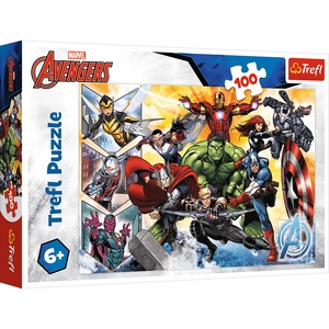 Trefl, Puzzle, Le pouvoir des Avengers, 100 Pièces, Disney Marvel Les Avengers pas cher