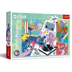 Trefl - Lilo & Stitch, Souvenirs de Lilo & Stitch - Puzzle 100 Pièces - Puzzle Colorés avec Personnages de Bande Dessinée, Divertissement Créatif, Loisir Pour les Enfants à partir de 5 ans