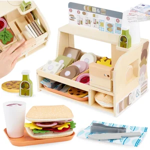 Mamabrum Houten sandwich bar voor kinderen 3+, speelgoed, restaurant, ...Vendu parcdiscount