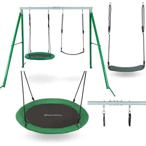 Comparateur de prix : Balançoire Enfants - HyperMotion - Double - Hauteur Réglable - Charge Jusqu'à 200kg - Métal