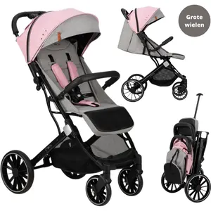 Poussette citadine ultra compacte MOMI Estelle Dakar - De 0 à 36 mois - Jusqu'à 22kg - Rose pas cher