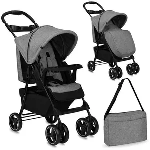MoMi ISLA Poussette Bébé Citadine Ultra Compacte   De 0 mois a 15kg   Kit d'accessoires   Sac   Gris pas cher