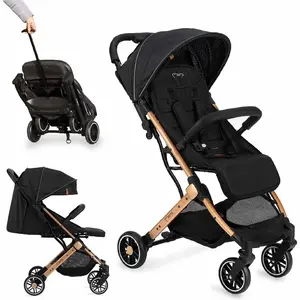 Poussette bébé citadine ultra compacte MOMI Estelle - De 0 à 36 mois - Noir