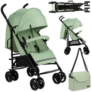 Poussette canne MOMI AKIRA - Légère 6.7 kg - De 6 mois à 15 kg - Kit d'accessoires inclus - Vert
